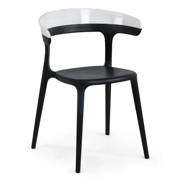 LUNA STRIPE, Borðstofustóll m/örmum – black/white